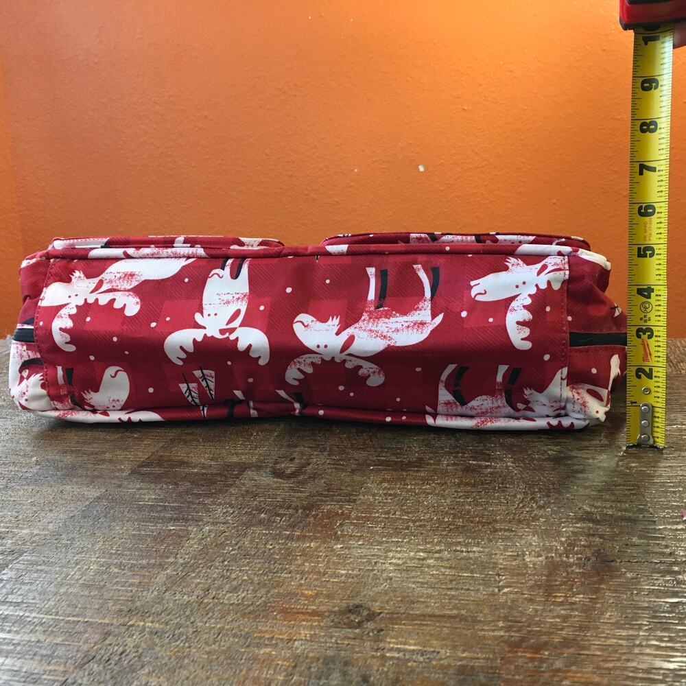Thirty-One Double Take Tote Bag Red Black Moosin' Around Reversible Holiday - Picture 5 of 7